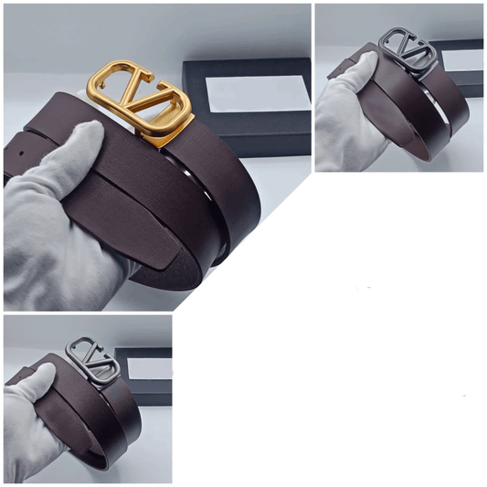 Fashionable V Metal Leather Strap Belt For Men's-JonasParamount