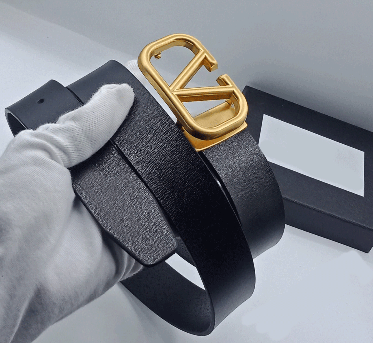 Fashionable V Metal Leather Strap Belt For Men's-JonasParamount