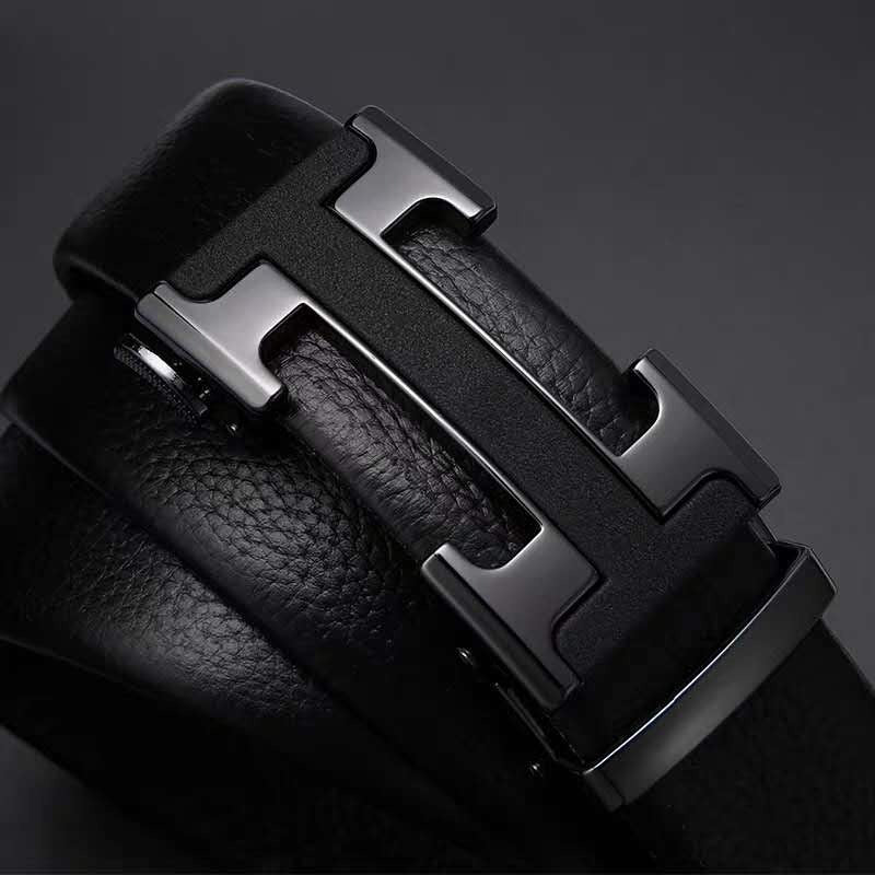 Designer H Pattern Leather Strap Belt Luxury Brand For Men JonasParamount