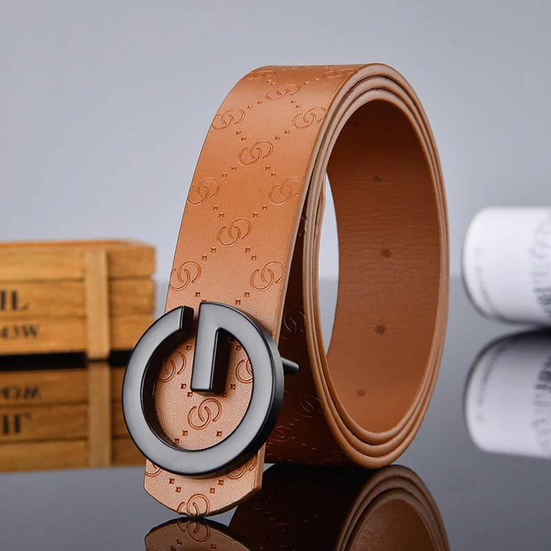 Casual Fashion G Letter buckle High Quality Smooth buckle Belt For Men-JonasParamount