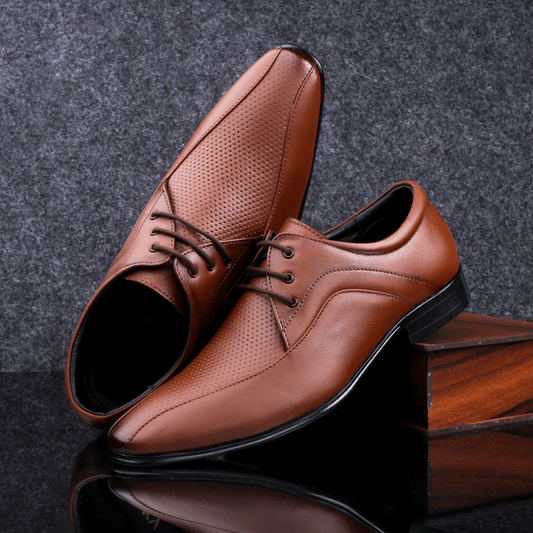 Luxury Design Formal Genuine Leather Lace-up Derby Shoes For Men's-JonasParamount